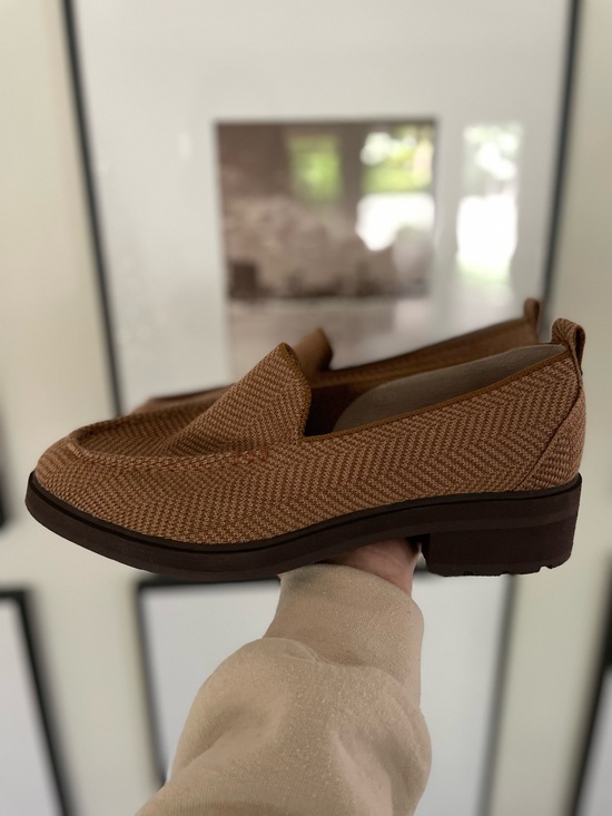Rothy's Shoes - Rothy’s Lug Loafer Herringbone Merino Wool Size 8.5 Teak Brown Penny Loafer